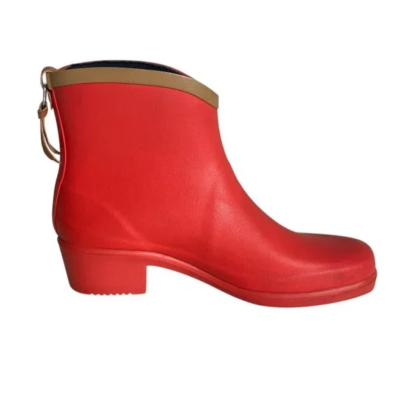 Aigle Miss Juliette Bottillon Red Rubber Rain Boots 10​​ - Picture 5 of 16